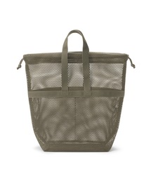 無印良品(ムジルシリョウヒン)の立体メッシュ持ち手付き巾着 M 約33×13×31cm(トラベルグッズ)
