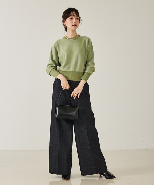 qualite（カリテ）の「【スウェット気分で着られる】スパンコールニット/秋服/冬服（ニット/セーター・レディース・ブラック/オフホワイト/グリーン・フリー）」の19枚目の写真