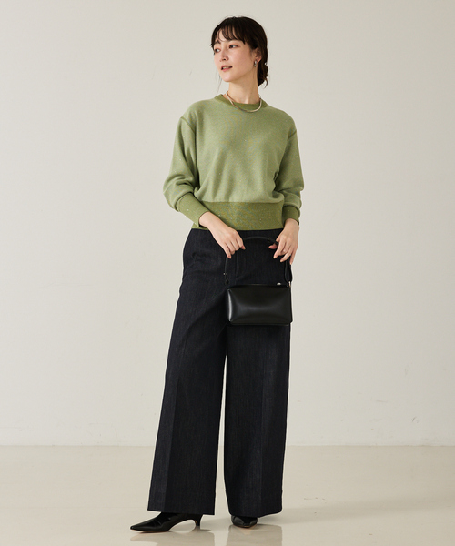 qualite（カリテ）の「【スウェット気分で着られる】スパンコールニット/秋服/冬服（ニット/セーター・レディース・ブラック/オフホワイト/グリーン・フリー）」の18枚目の写真