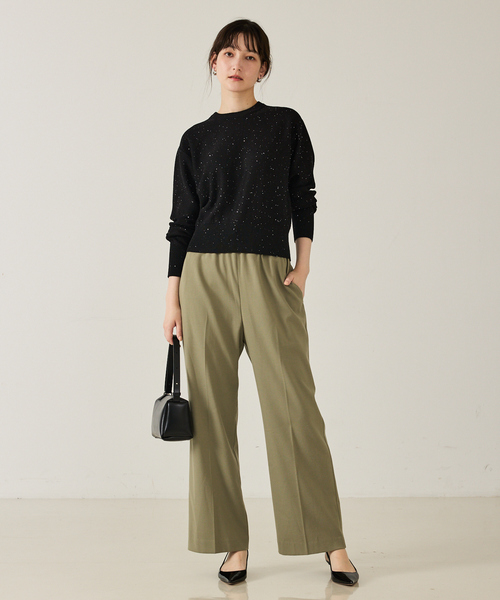 qualite（カリテ）の「【スウェット気分で着られる】スパンコールニット/秋服/冬服（ニット/セーター・レディース・ブラック/オフホワイト/グリーン・フリー）」の13枚目の写真