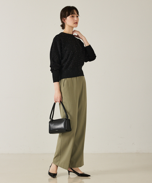 qualite（カリテ）の「【スウェット気分で着られる】スパンコールニット/秋服/冬服（ニット/セーター・レディース・ブラック/オフホワイト/グリーン・フリー）」の11枚目の写真