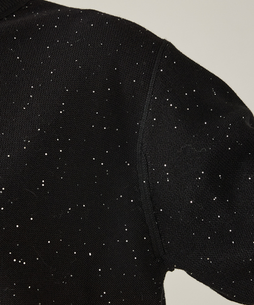 qualite（カリテ）の「【スウェット気分で着られる】スパンコールニット/秋服/冬服（ニット/セーター・レディース・ブラック/オフホワイト/グリーン・フリー）」の9枚目の写真