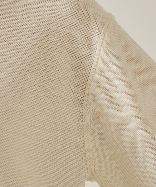 qualite（カリテ）の「【スウェット気分で着られる】スパンコールニット/秋服/冬服（ニット/セーター・レディース・ブラック/オフホワイト/グリーン・フリー）」の4枚目の写真