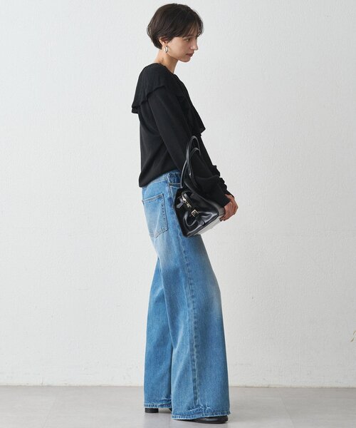 LOUNGEDRESS（ラウンジドレス）の「フリルカラーニット（ニット/セーター・レディース・ブラック/アイボリー/グレー・FREE）」の19枚目の写真