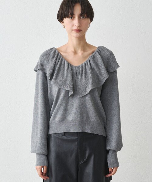 セール】フリルカラーニット（ニット/セーター）｜LOUNGEDRESS