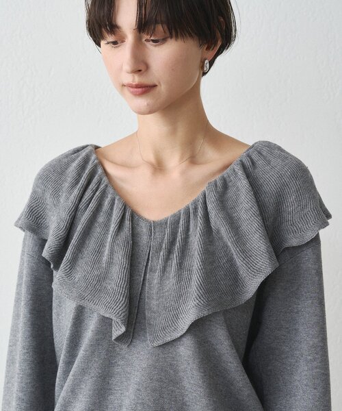 セール】フリルカラーニット（ニット/セーター）｜LOUNGEDRESS