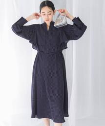 URBAN RESEARCH ROSSO WOMEN | 『WEB限定』『再入荷予定カラー』ドットプリントケープワンピース(ワンピース)
