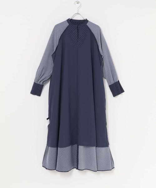 URBAN RESEARCH ROSSO WOMEN(アーバンリサーチ ロッソ)の「『WEB限定』ドットプリントケープワンピース(ワンピース・レディース・ネイビー/ブラック・FREE)」の14枚目の写真