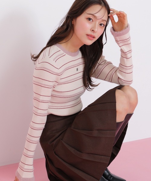 セール】◇フェザーヤーン配色ニット（ニット/セーター）｜JILL by