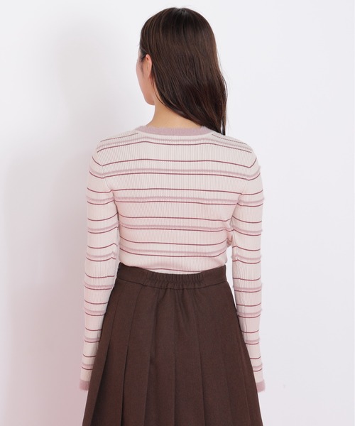 JILL by JILL STUART（ジルバイジルスチュアート）の「◇フェザーヤーン配色ニット（ニット/セーター・レディース・ホワイト/ブラック/ピンク系その他・FREE）」の6枚目の写真
