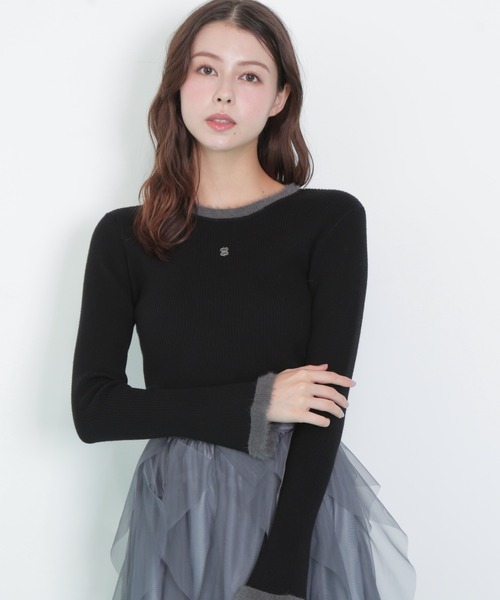 JILL by JILL STUART（ジルバイジルスチュアート）の「◇フェザーヤーン配色ニット（ニット/セーター・レディース・ホワイト/ブラック/ピンク系その他・FREE）」の16枚目の写真