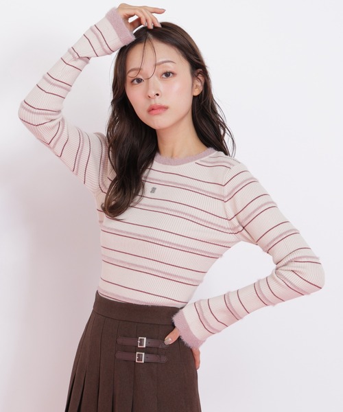 JILL by JILL STUART（ジルバイジルスチュアート）の「◇フェザーヤーン配色ニット（ニット/セーター・レディース・ホワイト/ブラック/ピンク系その他・FREE）」の19枚目の写真