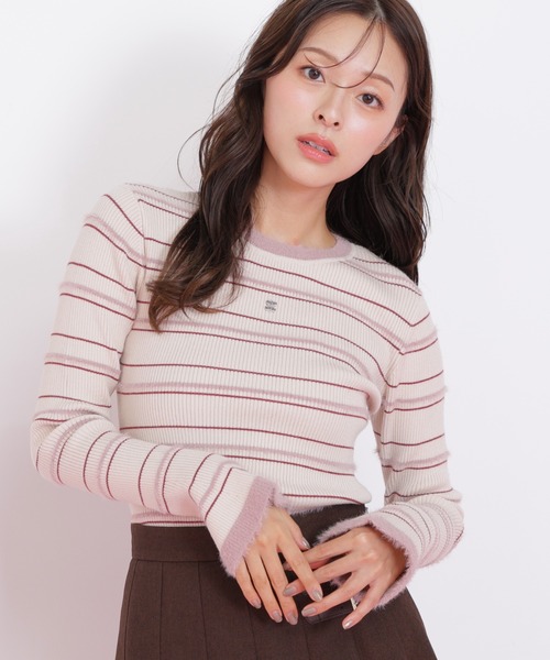 JILL by JILL STUART（ジルバイジルスチュアート）の「◇フェザーヤーン配色ニット（ニット/セーター・レディース・ホワイト/ブラック/ピンク系その他・FREE）」の21枚目の写真