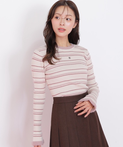 JILL by JILL STUART（ジルバイジルスチュアート）の「◇フェザーヤーン配色ニット（ニット/セーター・レディース・ホワイト/ブラック/ピンク系その他・FREE）」の20枚目の写真