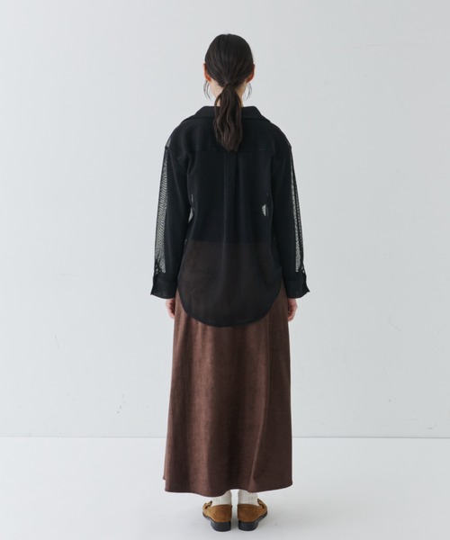 NUJOH(ヌゾ)の「Sheer Knit Shirt / シアーニットシャツ(シャツ/ブラウス・レディース・チャコールグレー/ホワイト/ブラック・FREE)」の18枚目の写真