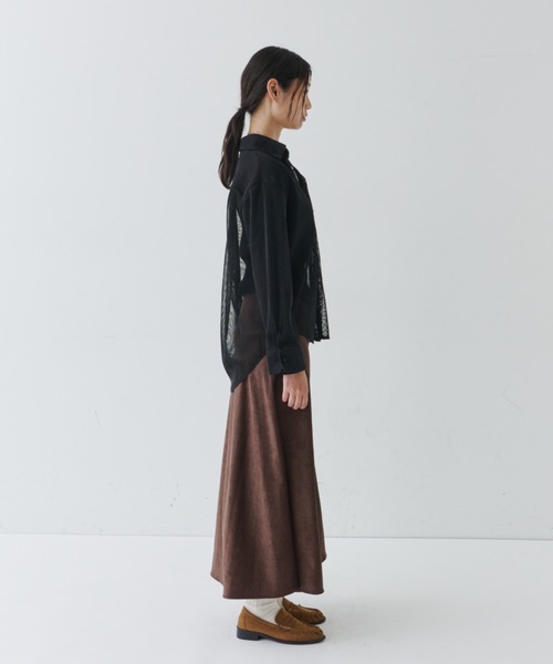 NUJOH(ヌゾ)の「Sheer Knit Shirt / シアーニットシャツ(シャツ/ブラウス・レディース・チャコールグレー/ホワイト/ブラック・FREE)」の17枚目の写真