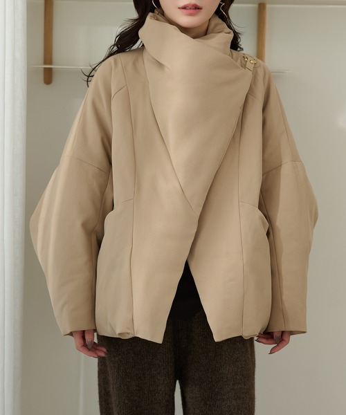 LAULEN（ローレン）の「stand collar wrap down coat /スタンドカラー