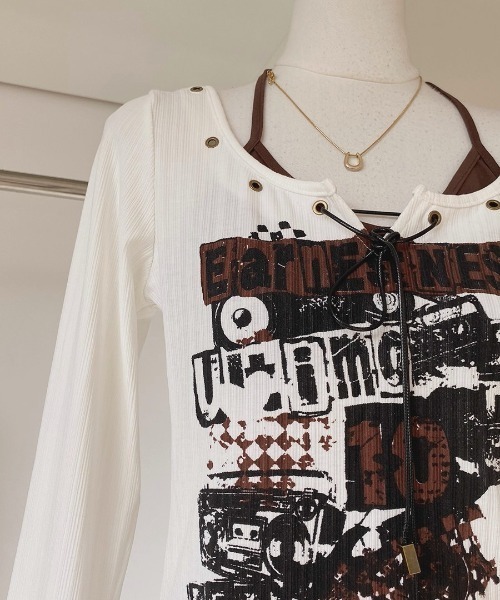 .KOM(ドットコム)の「A'GEM/9 × .kom 『.KOM/ドットケーオーエム』レイヤードカットソー(Tシャツ/カットソー・レディース・ブラック/カーキ/グレー/グリーン・S)」の12枚目の写真
