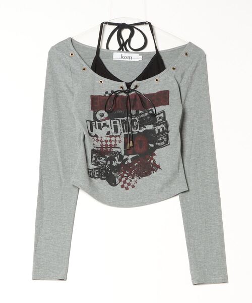 .KOM(ドットコム)の「A'GEM/9 × .kom 『.KOM/ドットケーオーエム』レイヤードカットソー(Tシャツ/カットソー・レディース・ブラック/カーキ/グレー/グリーン・S)」の18枚目の写真