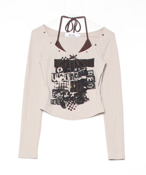 .KOM(ドットコム)の「A'GEM/9 × .kom 『.KOM/ドットケーオーエム』レイヤードカットソー(Tシャツ/カットソー・レディース・ブラック/カーキ/グレー/グリーン・S)」の19枚目の写真