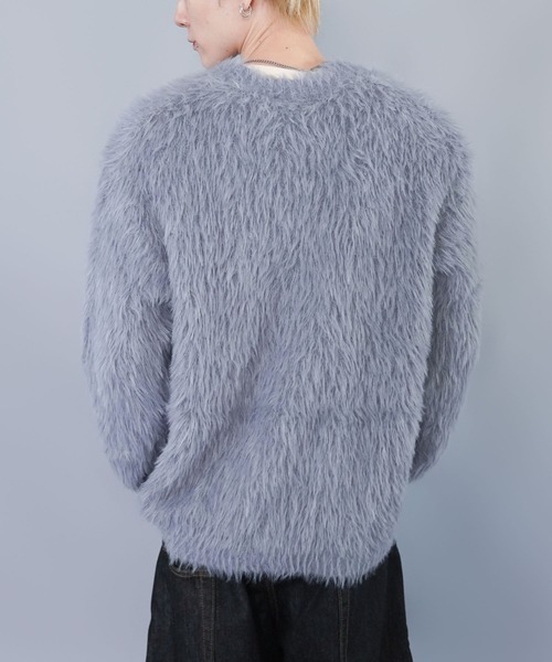 SPINNS（スピンズ）の「モヘアライクシャギーニットカーディガン/シンプル/無地（カーディガン/ボレロ・メンズ・グレー/ブラック/ブラウン・ONESIZE）」の9枚目の写真