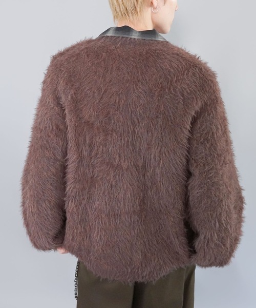 SPINNS（スピンズ）の「モヘアライクシャギーニットカーディガン/シンプル/無地（カーディガン/ボレロ・メンズ・グレー/ブラック/ブラウン・ONESIZE）」の21枚目の写真