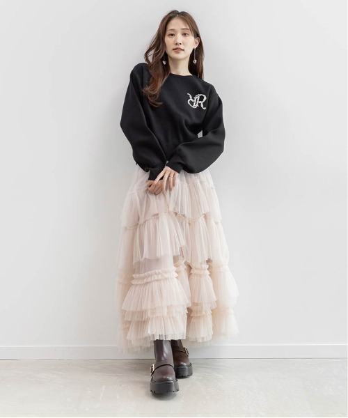 セール】パール＆ビジューロゴニットプルオーバー（ニット/セーター