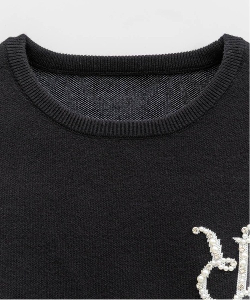 セール】パール＆ビジューロゴニットプルオーバー（ニット/セーター
