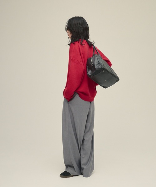 eL（エル）の「【eL】Wide Trouser Pants/599321（スラックス・レディース・グレー/ネイビー・FREE）」の9枚目の写真