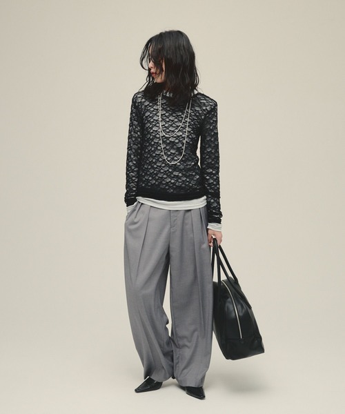 eL（エル）の「【eL】Wide Trouser Pants/599321（スラックス・レディース・グレー/ネイビー・FREE）」の22枚目の写真