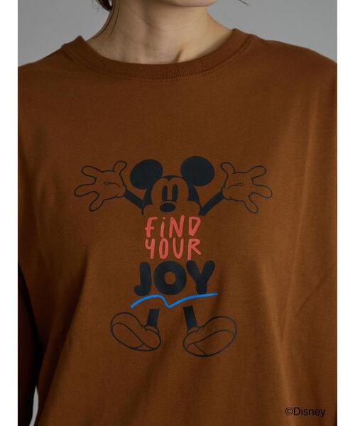 Te chichi（テチチ）の「【Disney】ミッキー/配色ロゴロンT（Tシャツ/カットソー・レディース・グレー/ブラウン/ネイビー・F）」の22枚目の写真