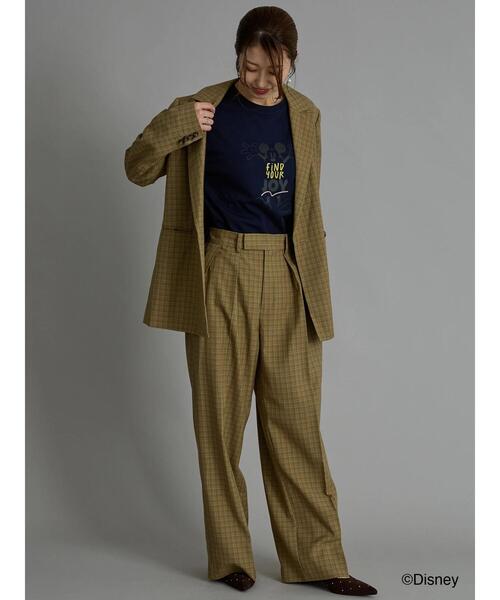 Te chichi（テチチ）の「【Disney】ミッキー/配色ロゴロンT（Tシャツ/カットソー・レディース・グレー/ブラウン/ネイビー・F）」の19枚目の写真