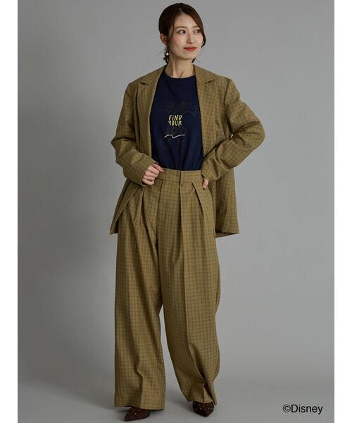 Te chichi（テチチ）の「【Disney】ミッキー/配色ロゴロンT（Tシャツ/カットソー・レディース・グレー/ブラウン/ネイビー・F）」の18枚目の写真