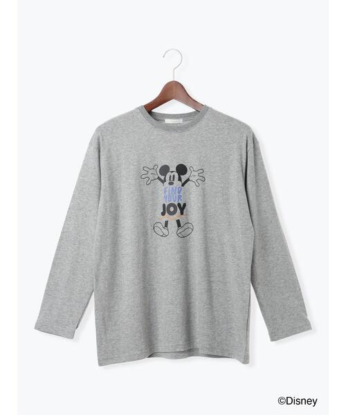 Te chichi（テチチ）の「【Disney】ミッキー/配色ロゴロンT（Tシャツ/カットソー・レディース・グレー/ブラウン/ネイビー・F）」の15枚目の写真