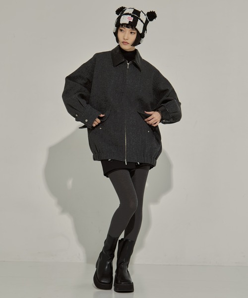 BASICKS(ベイシックス)の「【BASICKS/ベーシックス】Checkered Flag Bear Beanie/チェッカーフラッグベアビーニー(ニットキャップ/ビーニー・レディース・ブラック・M/S)」の7枚目の写真