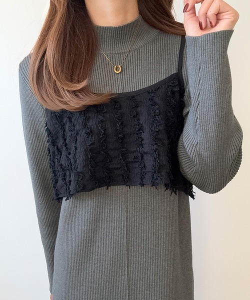 LAUIR(ラウアー)の「ニットワンピースシャギービスチェセット(ワンピース・レディース・ブラウン/ブラック/チャコール・LARGE/MEDIUM)」の11枚目の写真
