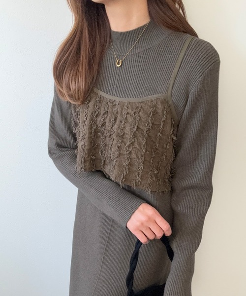 LAUIR(ラウアー)の「ニットワンピースシャギービスチェセット(ワンピース・レディース・ブラウン/ブラック/チャコール・LARGE/MEDIUM)」の17枚目の写真