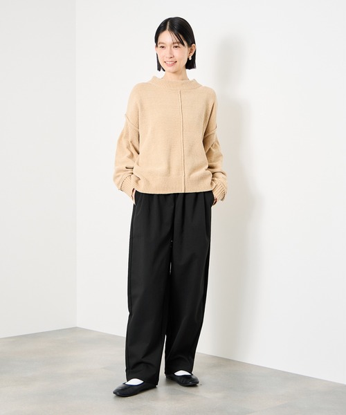 Mac-House(マックハウス)の「Idnes ギャバドロストテーパードパンツ(その他パンツ・レディース・グレー/ブラック・M/L)」の19枚目の写真