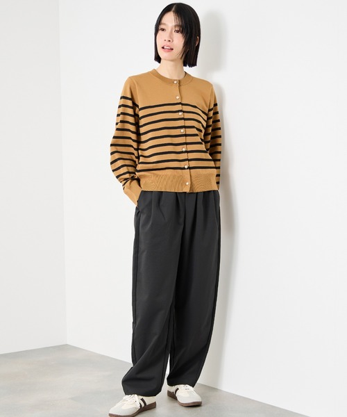Mac-House(マックハウス)の「Idnes ギャバドロストテーパードパンツ(その他パンツ・レディース・グレー/ブラック・M/L)」の7枚目の写真