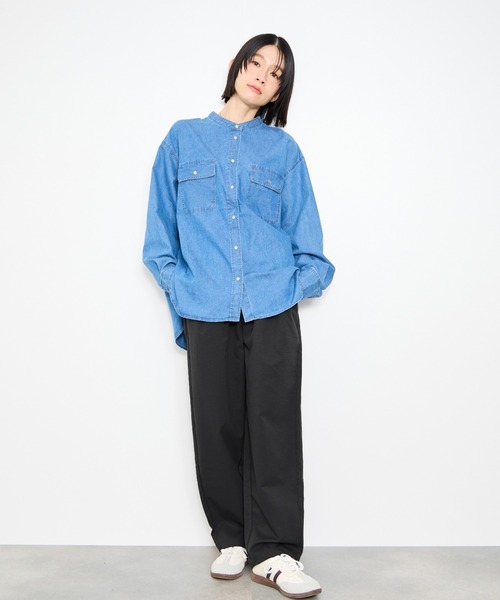 Mac-House(マックハウス)の「Idnes ギャバドロストテーパードパンツ(その他パンツ・レディース・グレー/ブラック・M/L)」の9枚目の写真
