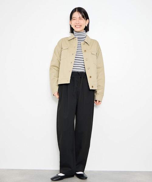Mac-House(マックハウス)の「Idnes ギャバドロストテーパードパンツ(その他パンツ・レディース・グレー/ブラック・M/L)」の13枚目の写真