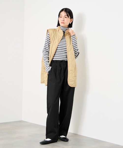 Mac-House(マックハウス)の「Idnes ギャバドロストテーパードパンツ(その他パンツ・レディース・グレー/ブラック・M/L)」の14枚目の写真