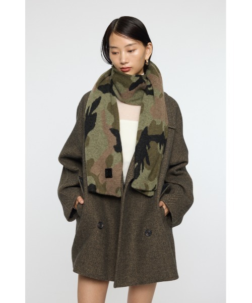 MOUSSY（マウジー）の「PATTERN ニットスカーフ（バンダナ/スカーフ・レディース・カーキ/ブラウン・FREE）」の3枚目の写真