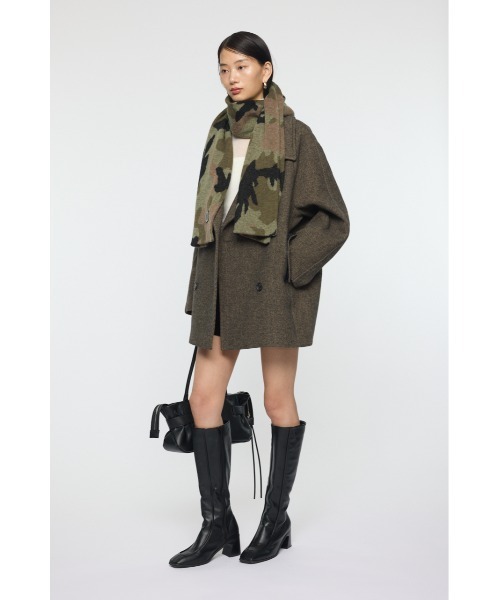 MOUSSY（マウジー）の「PATTERN ニットスカーフ（バンダナ/スカーフ・レディース・カーキ/ブラウン・FREE）」の4枚目の写真