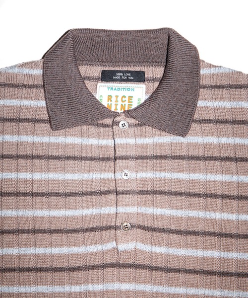 RICE NINE TEN(ライスナインテン)の「RIBBED KNIT POLO SHIRT(ニット/セーター・メンズ・ベージュ・1/2)」の3枚目の写真