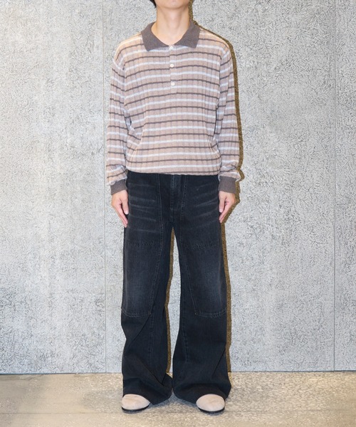 RICE NINE TEN(ライスナインテン)の「RIBBED KNIT POLO SHIRT(ニット/セーター・メンズ・ベージュ・1/2)」の11枚目の写真