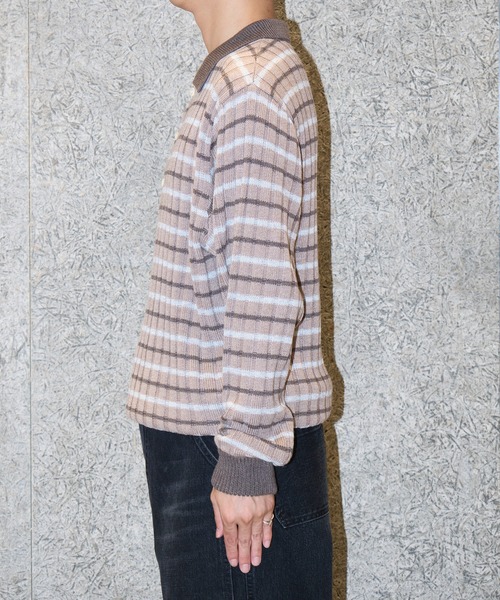 RICE NINE TEN(ライスナインテン)の「RIBBED KNIT POLO SHIRT(ニット/セーター・メンズ・ベージュ・1/2)」の6枚目の写真
