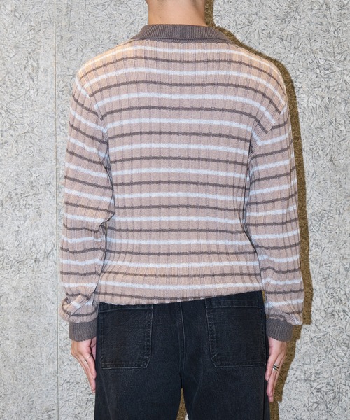 RICE NINE TEN(ライスナインテン)の「RIBBED KNIT POLO SHIRT(ニット/セーター・メンズ・ベージュ・1/2)」の7枚目の写真