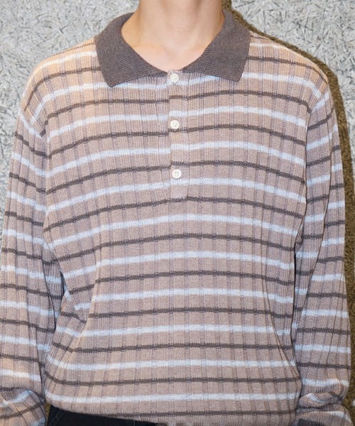 RICE NINE TEN(ライスナインテン)の「RIBBED KNIT POLO SHIRT(ニット/セーター・メンズ・ベージュ・1/2)」の8枚目の写真