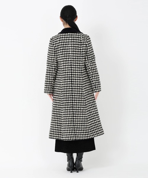 STRAWBERRY-FIELDS（ストロベリーフィールズ）の「モヘアループ千鳥_テーラード美シルエットコート（その他アウター・レディース・ホワイト×ブラック・2）」の4枚目の写真